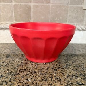 Anthropologie Red Matte Latte Serving Bowl
